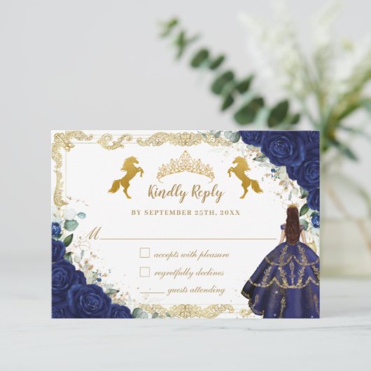 ブルー王室のフローラキンセアニラチャロ金ゴールドウマ 出欠カード (スタンド正面)