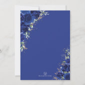 ブルー王室のフローラキンセアニラバタフライミスカンス 招待状 (裏面)