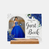 ブルー王室のフローラシルバーキンセアニェラ16ゲストブック アクリルサイン (正面)