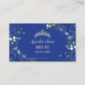 ブルー王室のフローラシルバークインセアニラのギフトレジストリ エンクロージャーカード (裏面)