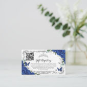 ブルー王室のフローラシルバークインセアニラのギフトレジストリ エンクロージャーカード (スタンド正面)