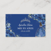 ブルー王室のフローラシルバークインセアニラQRコード エンクロージャーカード (裏面)