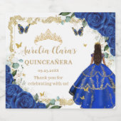 ブルー王室のフローラドレスキンセアニラヴィンテージ金ゴールド スパークリングワインラベル (シングルラベル)