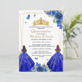 ブルー王室のフローラバタフライツインキンセアニェラ 招待状 (スタンド正面)