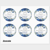 ブルー王室のフローラバラ蝶シルバークラウン ラウンドシール (シート)