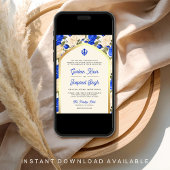 ブルー王室のフローラパンジャビアナンドKarajシーク結婚ズ 招待状