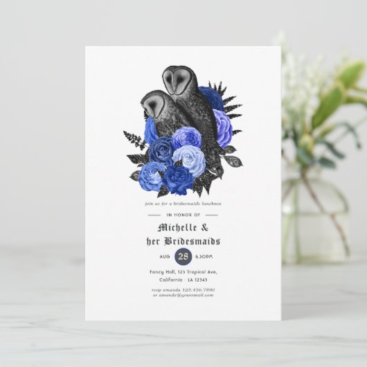 ブルー王室のフローラフールズゴシック様式の花嫁の昼食会 招待状 (スタンド正面)