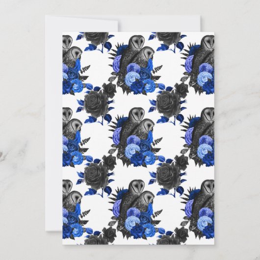 ブルー王室のフローラフールズゴシック様式の花嫁の昼食会 招待状 (裏面)