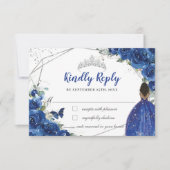 ブルー王室のフローラブラウンプリンセスキンセアニラXV 16 出欠カード (正面)