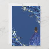 ブルー王室のフローラブラウンプリンセススウィート16誕生日 招待状 (裏面)