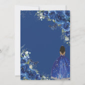 ブルー王室のフローラブラウンプリンセススウィート16誕生日 招待状 (裏面)