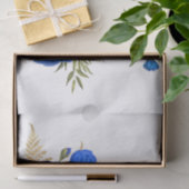 ブルー王室のフローラブーケ水の色のデコページ 薄葉紙 (ギフト)