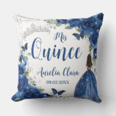 ブルー王室のフローラプリンセスシルバーキンセニェラ クッション (正面)