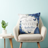 ブルー王室のフローラプリンセスシルバーSweet sixteen16 クッション (椅子)