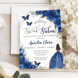 ブルー王室のフローラプリンセススウィート16誕生日 招待状