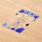 ブルー王室のフローラプリンセスミクリンスキンセアニラ アクリル招待状 (レイダウン)