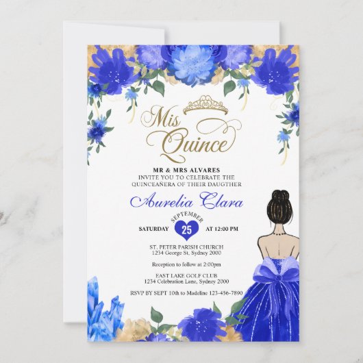 ブルー王室のフローラプリンセスミクリンスキンセアニラ 招待状 (正面)