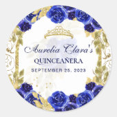 ブルー王室のフローラプリンセス金ゴールドアーチキンセアニェラ ラウンドシール (正面)