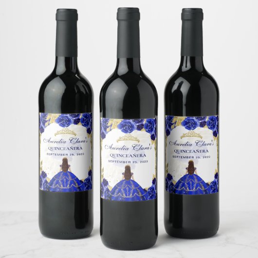 ブルー王室のフローラプリンセス金ゴールドアーチキンセアニェラ ワインラベル (ボトル)