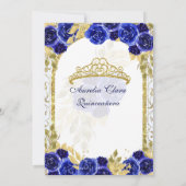 ブルー王室のフローラプリンセス金ゴールドアーチキンセアニェラ 招待状 (裏面)