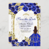 ブルー王室のフローラプリンセス金ゴールドアーチキンセアニェラ 案内状 (正面/裏面)