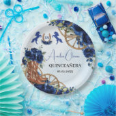 ブルー王室のフローラワイルドウエストチャロキンセニェラXV ペーパープレート (パーティー)