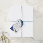 ブルー王室のフローラ蝶キンセアニラ誕生日 ギフトタグ (より糸付き)