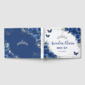 ブルー王室のフローラ蝶キンセアニラMIS XV ゲストブック (全面)