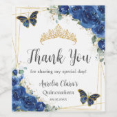 ブルー王室のフローラ蝶キンチェニェラの好意 ワインラベル (シングルラベル)