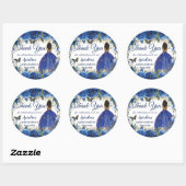 ブルー王室のフローラ蝶ブラウンプリンセスの好意 ラウンドシール (シート)