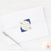 ブルー王室のフローラ蝶金ゴールドキンセアニラ16 スクエアシール (封筒)