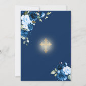 ブルー王室のフローラ金ゴールドクロストボーイ確認 招待状 (裏面)