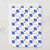 ブルー王室のブラウンヘアプリンセス誕生日パーティー 招待状 (裏面)