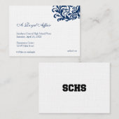 ブルー王室のプフォーマルロム入札認カスタム可チケット 名刺 (正面/裏面)