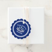 ブルー王室のプリンセスティアララウンドメッセージカード フェイバータグ (インサイチュ)