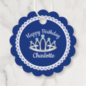 ブルー王室のプリンセスティアララウンドメッセージカード フェイバータグ (裏面)