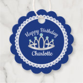 ブルー王室のプリンセスティアララウンドメッセージカード フェイバータグ (正面)