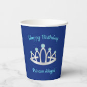 ブルー王室のプリンセスティアラ誕生日パーティー 紙コップ (裏面)