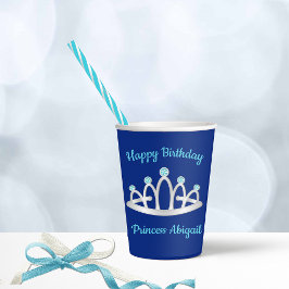 ブルー王室のプリンセスティアラ誕生日パーティー 紙コップ