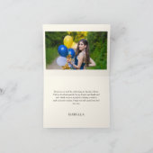 ブルー王室のプリンセスドレスティアラキンセアニェラ写真 サンキューカード (内部)