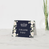 ブルー王室のプリンセスドレスティアラキンセアニェラ写真 サンキューカード (正面)