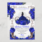 ブルー王室のプリンセスドレス&ブーツキンセアニェラ 招待状 (正面/裏面)
