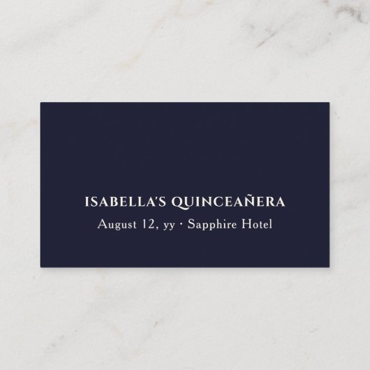 ブルー王室のプリンセスドレパーソナライズされたス プレイスカード (裏面)