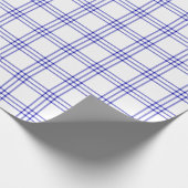 ブルー王室のプレイド|大きいパターン| ラッピングペーパー (角)