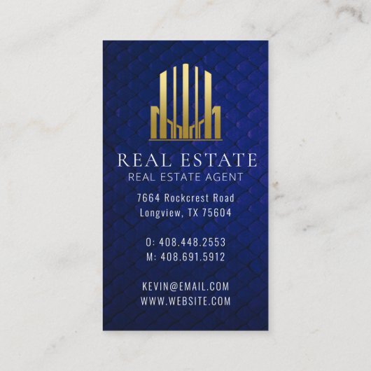 ブルー王室のプロフェッショナル実在エテート 名刺 (裏面)