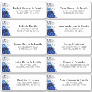ブルー王室のホワイトシルバーの結婚ゲストアドレスStic シール