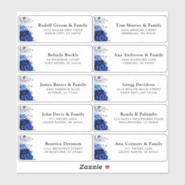 ブルー王室のホワイトシルバーの結婚ゲストアドレスStic シール