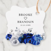 ブルー王室のホワイトシルバーフローラありがとう フェイバータグ (裏面)