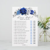 ブルー王室のホワイトシルバーフローラブライダルシャワーゲーム (スタンド正面)