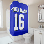 ブルー王室のホワイトスポーツジャージーチームジャージー シャワーカーテン (インサイチュ)